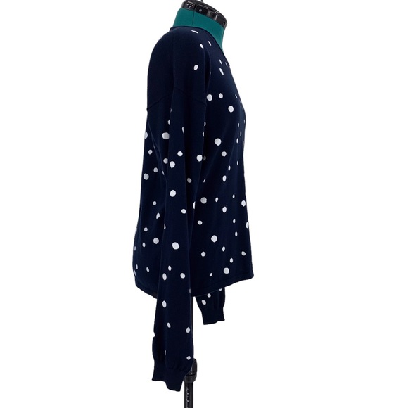 Bench NWT Navy with White Polka Dots Long Sleeve Crew Neck Cotton Sweater, 16 - Picture 10 of 16